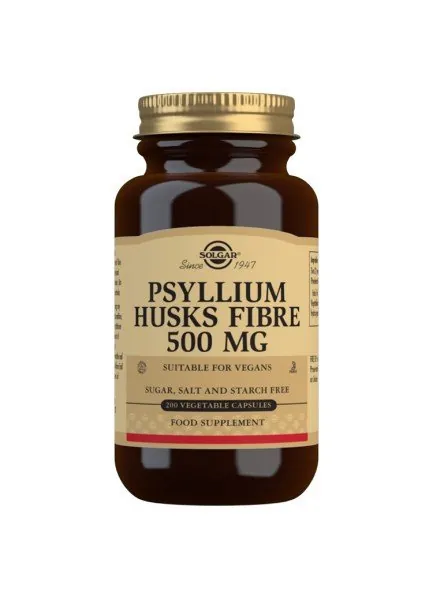 SOLGAR Psyllium Fibra de Cáscara 500mg (200 cápsulas vegetales)