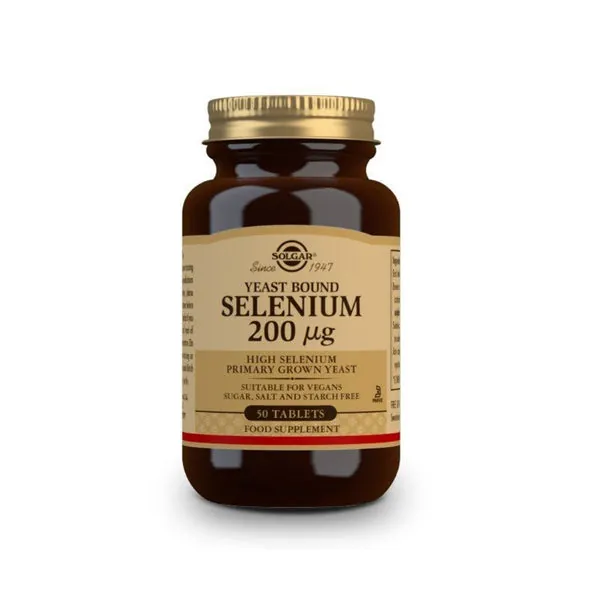 SOLGAR Selenio en Levadura 200mcg 50 Comprimidos