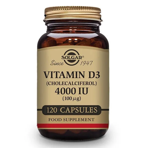 SOLGAR Vitamina D3 4000iu 120 Cápsulas Vegetales
