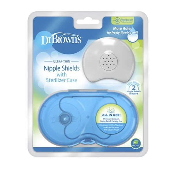 DR. BROWN'S Pezoneras de Silicona con Caja Esterilizadora Talla 2 (2 uds)