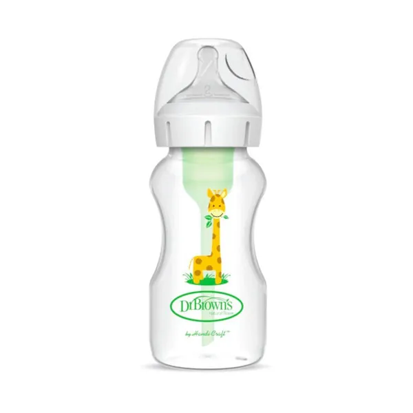 Dr. BROWN'S Biberón OPTIONS+ 270ML Boca Ancha Natural Flow Blanco