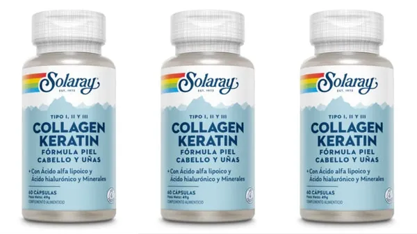 Solaray Collagen Keratin 60 Cápsulas