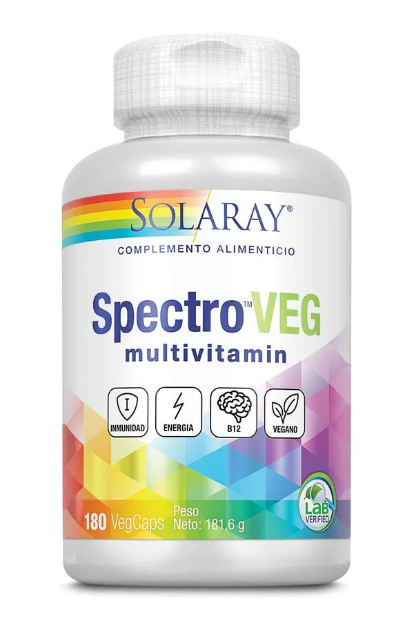 Solaray Spectro Veg Multivitamin 180 Cápsulas