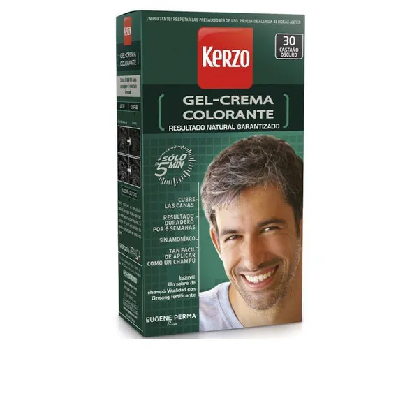 Kerzo Tinte Para Hombre Gel-Crema 30 Castaño Oscuro 100 Gr