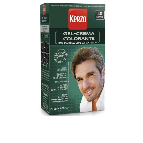 Kerzo Tinte Para Hombre Gel-Crema 40 Castaño 100 Gr