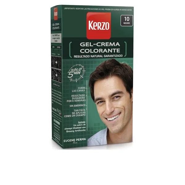 Kerzo Tinte Para Hombre Gel-Crema 10 Negro 100 Gr