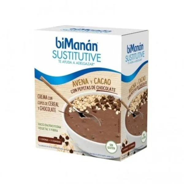 Bimanan Sustitutive Crema Avena y Cacao con Pepitas de Chocolate 5 Sobres