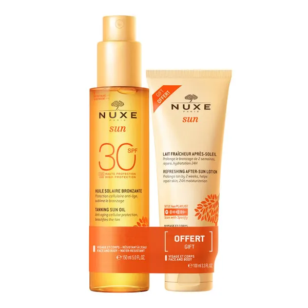 Nuxe Sun Aceite Bronceador SPF 30 150ml + Leche Refrescante After Sun 100ml DE REGALO