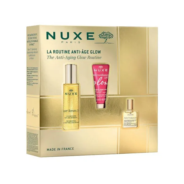 Nuxe Rutina Antiedad Glow: Super Serum [10] 30ml + Merveillance Lift Glow 15ml + Huile Prodigieuse 10ml