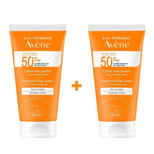 AVÈNE Crema Solar SPF50+ Sin Perfume DUPLO 2x50ml