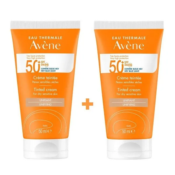 AVÈNE Crema Solar con Color piel Sensible Seca SPF50+ DUPLO 2x50ml