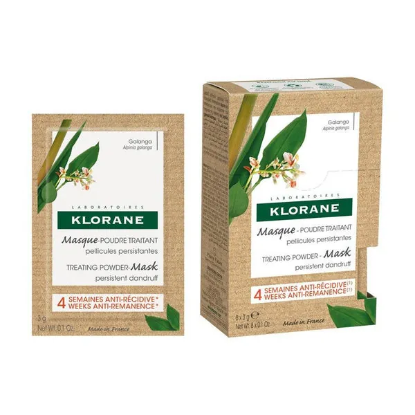 KLORANE Mascarilla Polvo a la Galanga 8 sobres x 3 gr