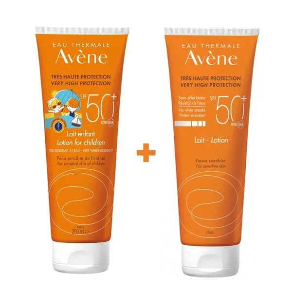 AVÈNE Leche Solar Niños SPF 50+ (250ml) + Leche Solar Adultos SPF 50+ (250ml)