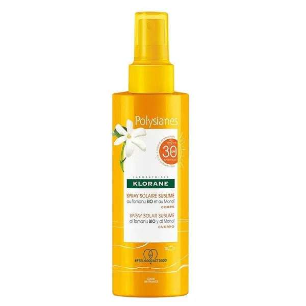 POLYSIANES Spray Solar Sublime al Monoï y Tamanu Bio SPF30 200ml - KLORANE