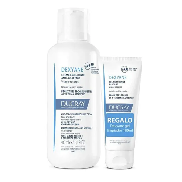 DEXYANE Crema Emoliente 400ml + Dexyane Gel Limpiador 100 ml de REGALO - DUCRAYy