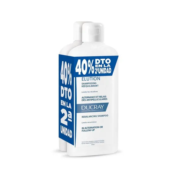 DUCRAY Elution Champú Suave Equilibrante DUPLO 2x400ml