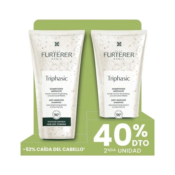 René Furterer Champú Anticaída Triphasic 2ª ud 40% dto 2x200 ml