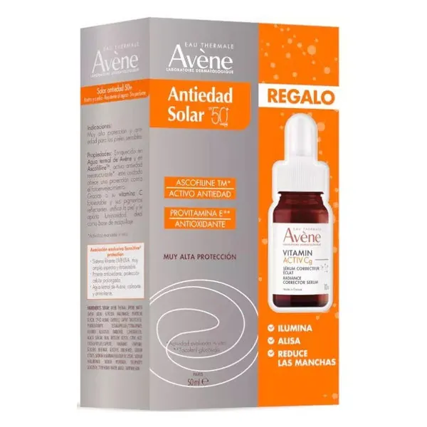Avène Protector Solar Antiedad SPF50 50ml + Sérum Vitamin 10ml REGALO