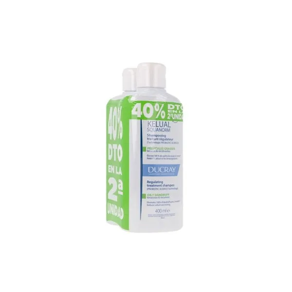 Ducray Kelual Squanorm Champú Caspa Grasa Duplo 2x400 ml