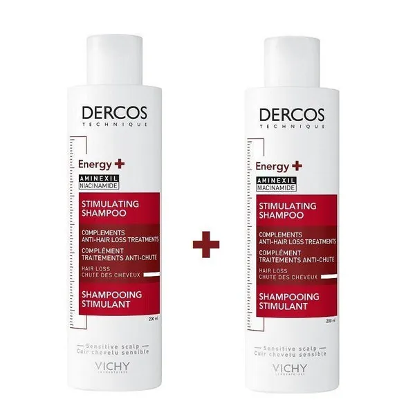 VICHY Dercos Champú Anticaída Estimulante Energizante DUPLO 2x200ml