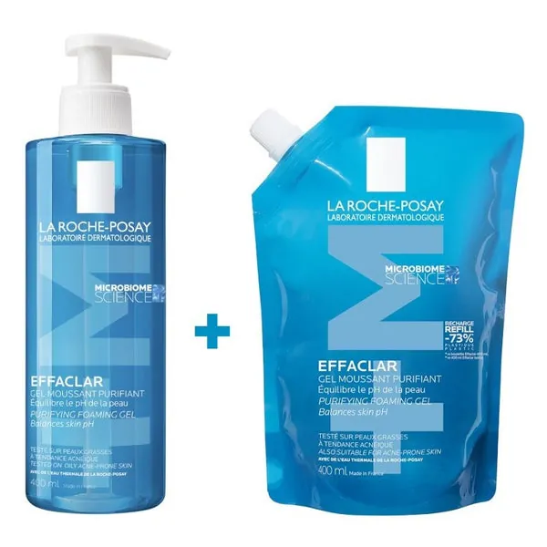 EFFACLAR Gel Limpiador Purificante +M 400ml + Ecorecarga 400ml PACK LIMPIEZA