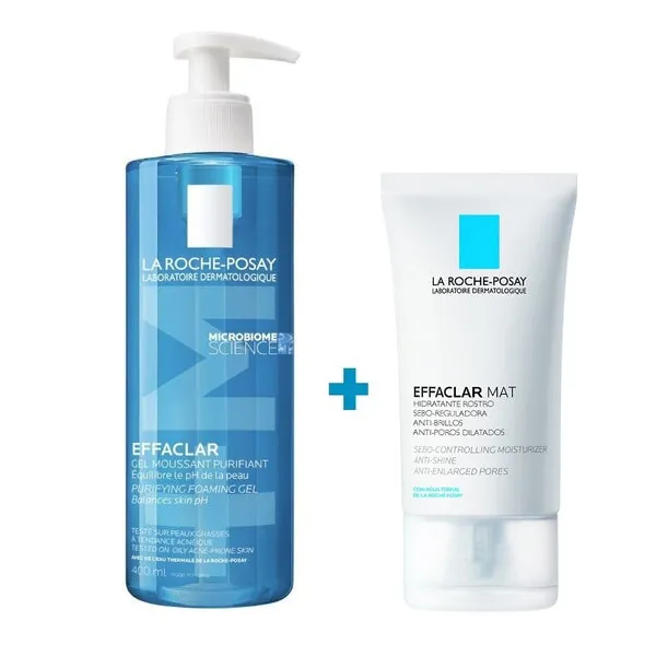 EFFACLAR Gel Limpiador Purificante +M (400ml) + Effaclar Mat Crema Matificante 40ml