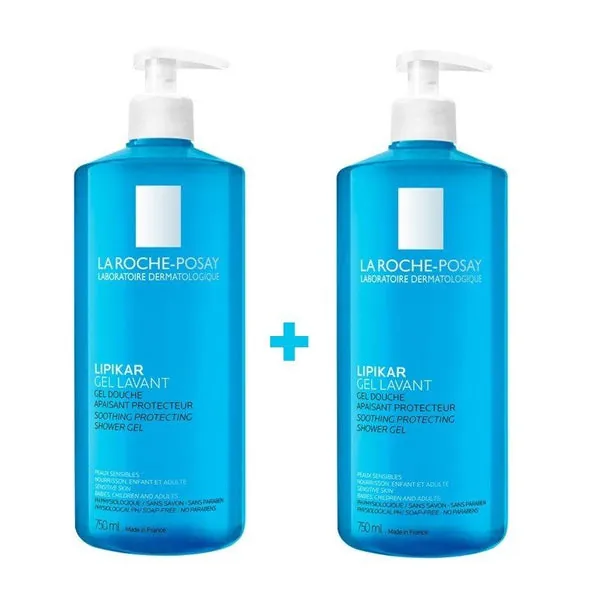 LIPIKAR Gel de Ducha DUPLO 2x750ml - LA ROCHE POSAY