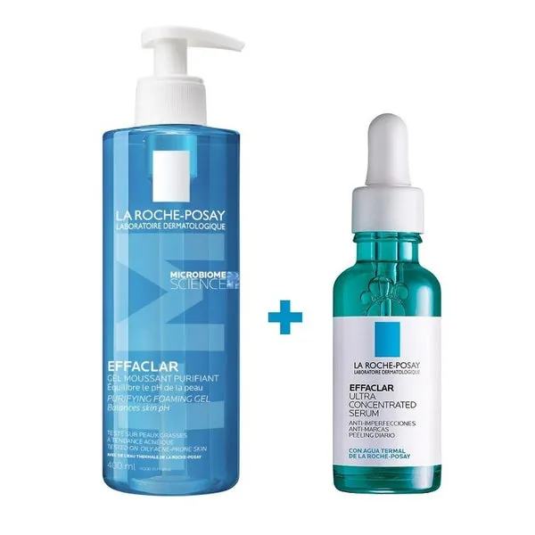 EFFACLAR Gel Limpiador Purificante +M (400ml) + Effaclar Sérum Ultra Concentrado 30ml