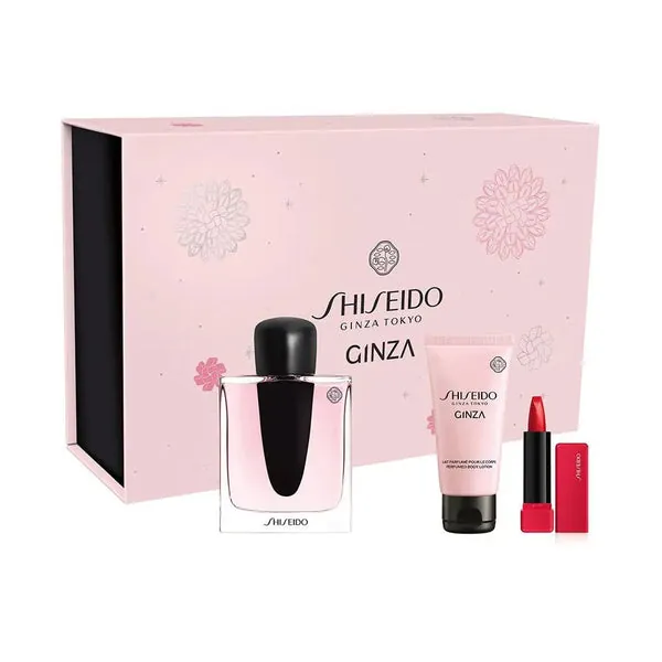 Shiseido Ginza Set Eau de Parfum 90 ml + Loción Corporal 50 ml + Barra de labios 1 ud