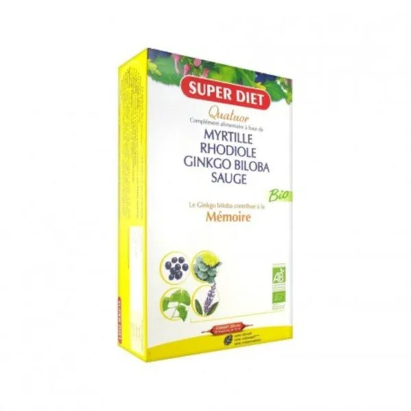 Superdiet Cuarteto Bacopa Memoria Bio 20 Ampollas