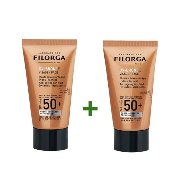 FILORGA UV-Bronze Fluido Solar Facial Antiedad + Manchas SPF50+ DUPLO 2x40ml