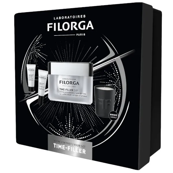 FILORGA Cofre Time Filler 5XP Crema Antiarrugas 50ml + Time filler Sérum 7ml + Time filler Eyes 5XP 4 ml + Vela de Regalo