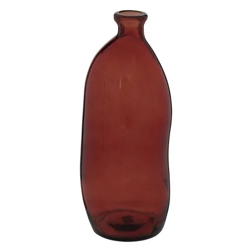 jarron botella uly de vidrio reciclado d13cm ambar