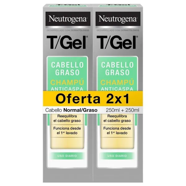 Neutrogena T/Gel Champú Anticaspa Normal-Graso Lote 2 X 250 ml