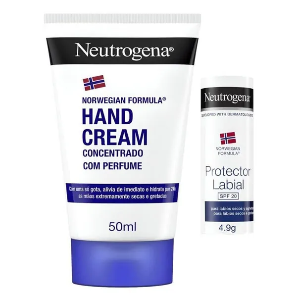 NEUTROGENA PACK Crema de Manos 50 ml + Protector Labial SPF20 4,9 g