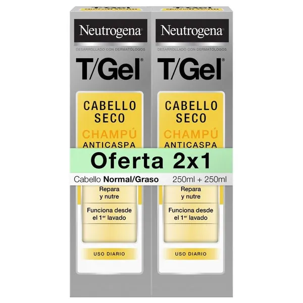 Neutrogena T/Gel Champú Anticaspa Normal-Seco Lote 2 X 250 ml