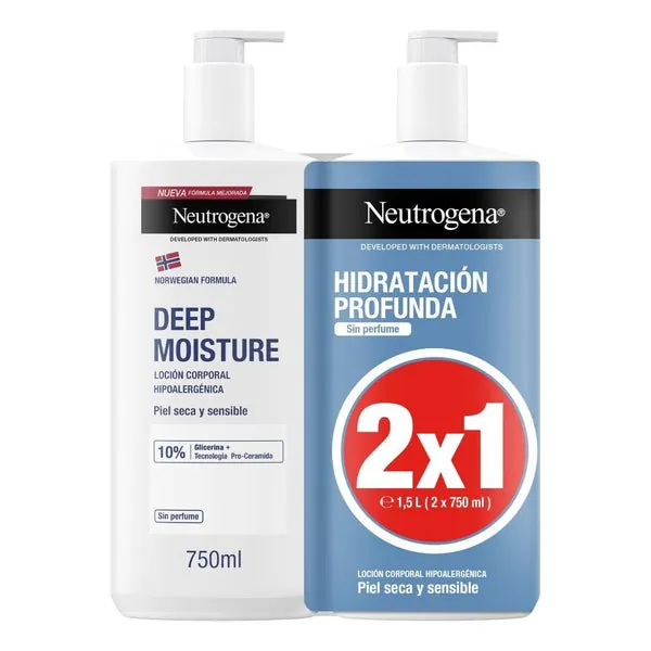 NEUTROGENA Loción Corporal Hidratación Profunda Piel Seca y Sensible 2x750ml