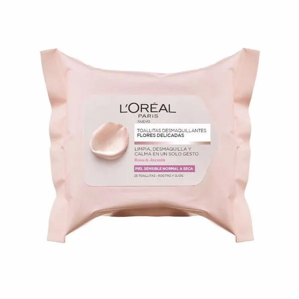 L'Oréal Paris Flores Delicadas Toallitas Desmaquilladoras Piel Sensible 25 unidades