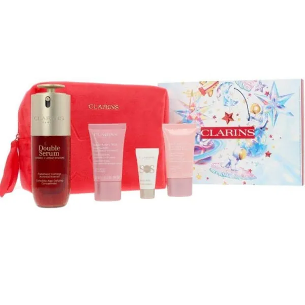 Clarins Estuche Double Sérum 50ml + Crema Día 15ml + Crema Noche 15ml + Sérum Ojos 0,9ml