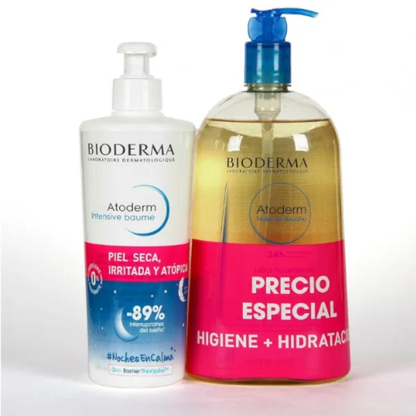 BIODERMA Atoderm Pack Intensive Baume 500ml + Aceite de Ducha1L