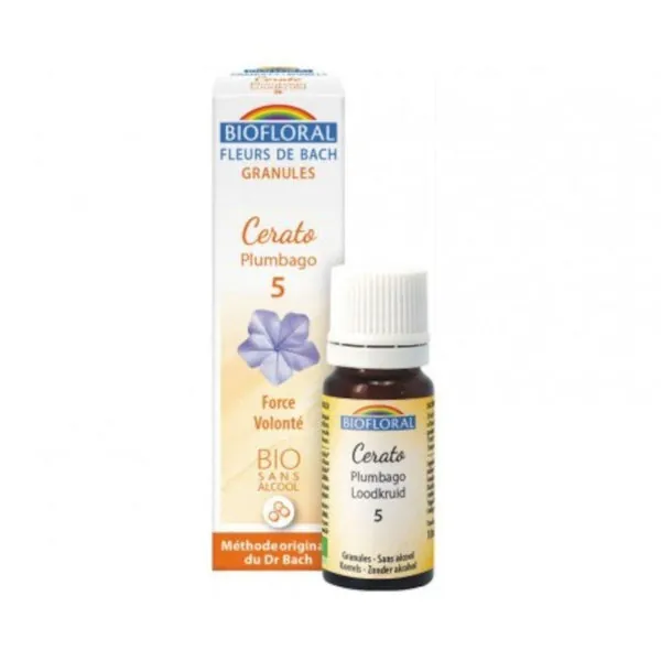 Biofloral Cerato - Ceratostigma 5 (Fuerza de Voluntad) Flores de Bach Bio Gránulos Sin Alcohol 9 g