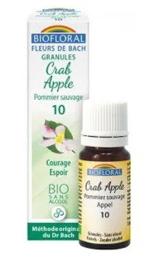 Biofloral Crab Apple - Manzano Silvestre 10 (Ánimo y Esperanza) Flores de Bach Bio Gránulos Sin Alcohol 9 g