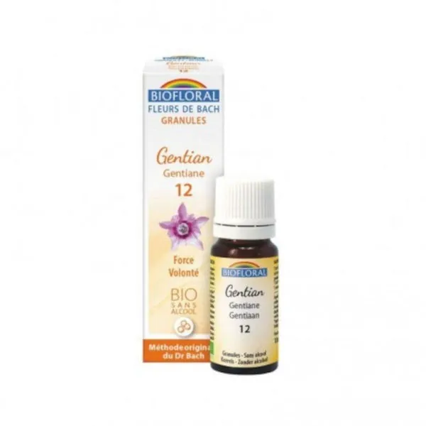 Biofloral Gentian - Genciana 12 (Fuerza y Voluntad) Flores de Bach Bio Gránulos Sin Alcohol 9 g