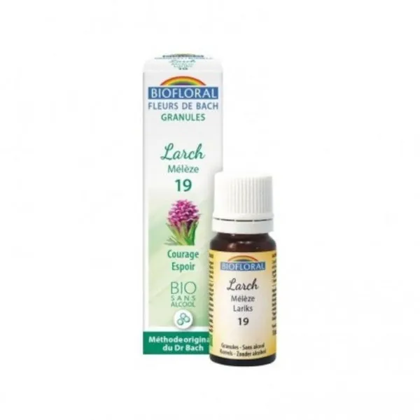 Biofloral Larch - Alerce 19 (Coraje y Esperanza) Flores de Bach Bio Gránulos Sin Alcohol 9 g