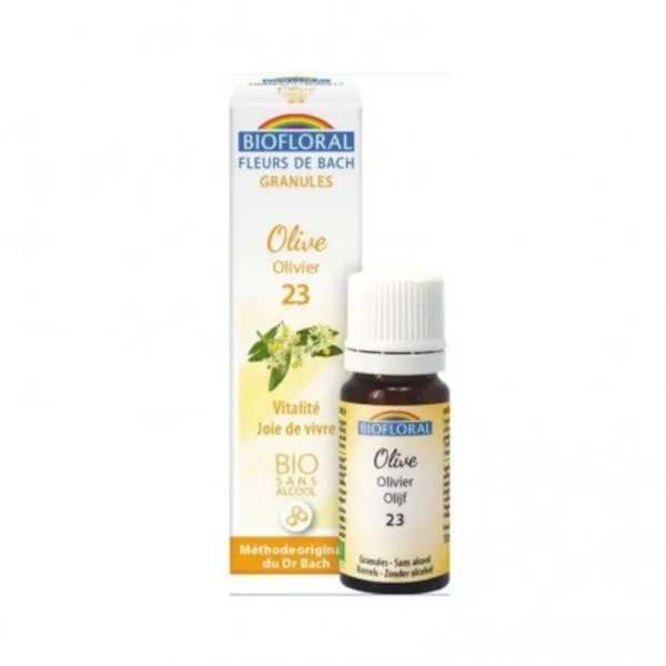 Biofloral Olive - Olivo 23 (Vitalidad y Alegría de Vivir) Flores de Bach Bio Gránulos Sin Alcohol 9 g