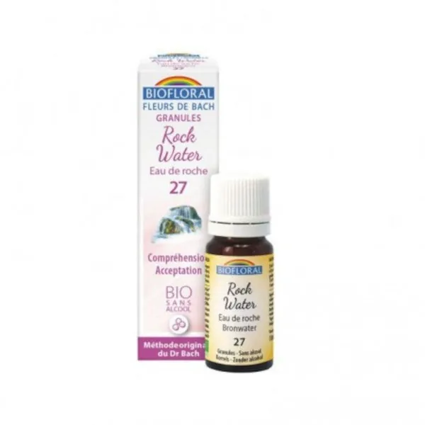 Biofloral Rock Water - Agua de Roca 27 (Comprensión y Aceptación) Flores de Bach Bio Gránulos Sin Alcohol 9 g