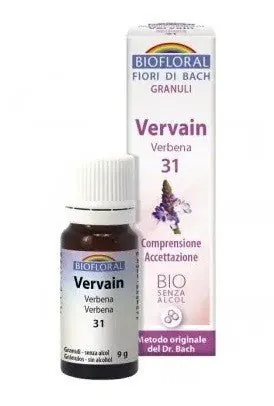 Biofloral Vervain - Verbena 31 (Comprensión y Aceptación) Flores de Bach Bio Gránulos Sin Alcohol 9 g