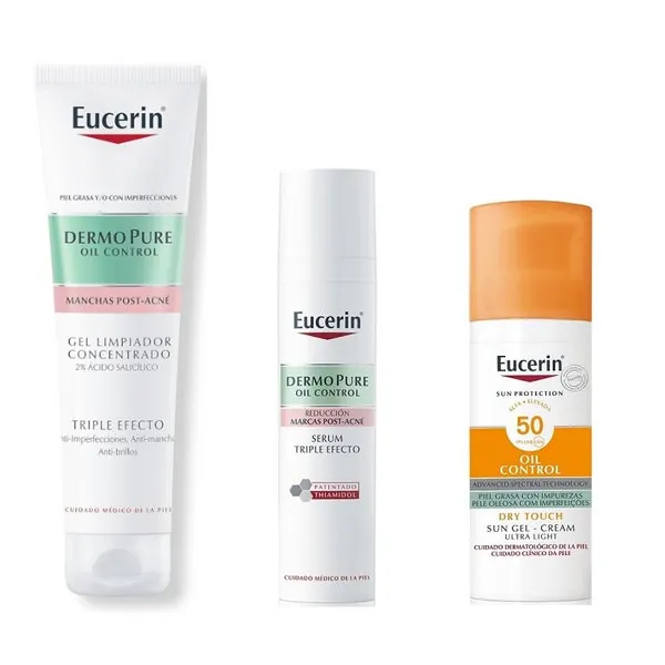 EUCERIN DermoPure Oil Control Pack Gel Limpiador 150ml + Sérum 40ml + Protector Solar Gel-Crema 50ml