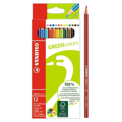lapices de colores stabilo green colors 12 unidades