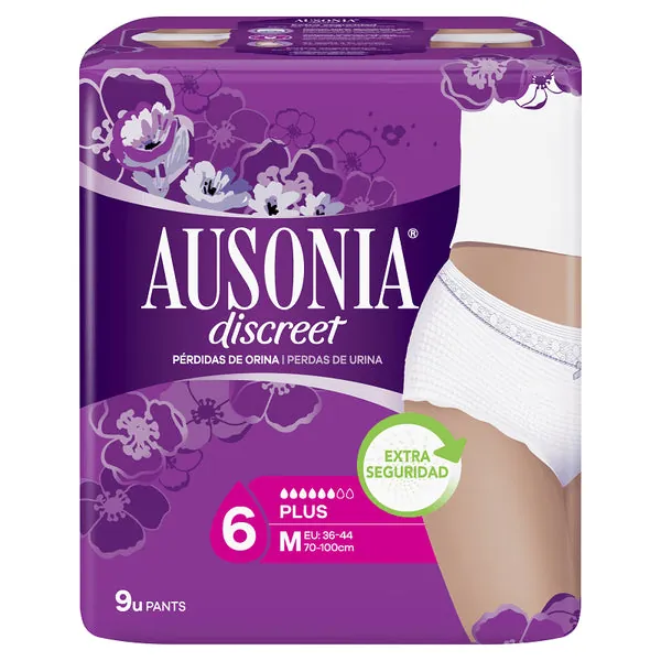 AUSONIA Discreet Plus Ropa Interior Talla M 9 Unidades